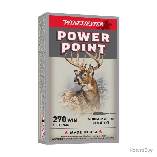 Cartouches WINCHESTER 270 SUPER X POWER POINT 150grs X20