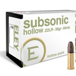 Cartouches ELEY Subsonic Hollow - Cal. 22LR - Boite de 50 unit&eacute;s