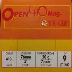 Cartouches TUNET Open 410 Mag 12mm - n&deg;9