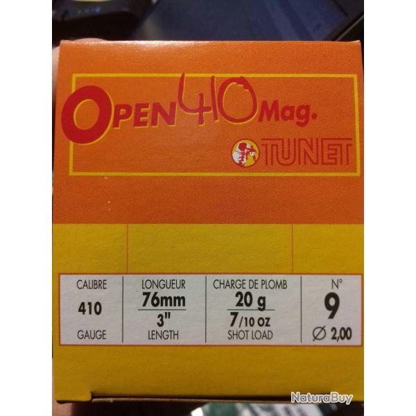 Cartouches TUNET Open 410 Mag 12mm - n�9