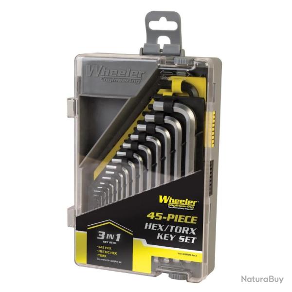 Wheeler Engineering Jeu Cl�s Allen SAE/Metric, Cl�s Torx 45-Pi�ces