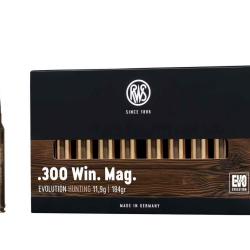 Cartouches RWS 300Win EVOLUTION POWER BONDED 11.9g / 184gr