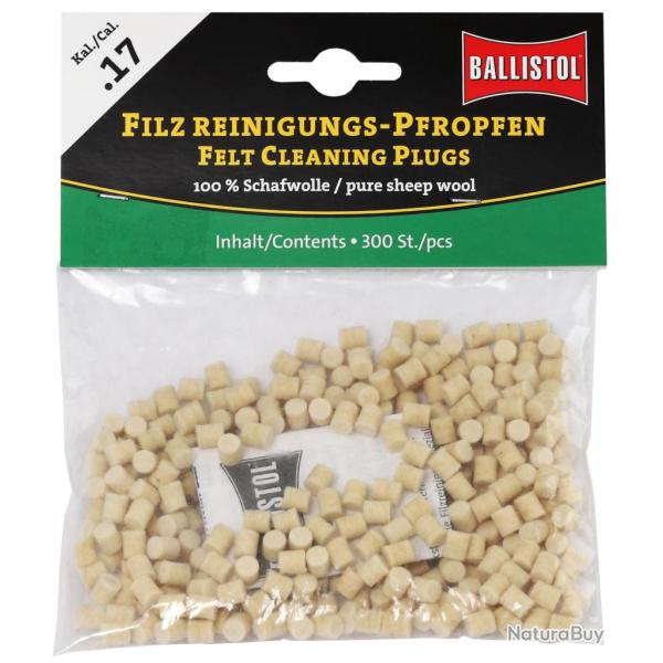 Tampon de nettoyage BALLISTOL Feutre Classique Cal. 17 - 300 Pcs