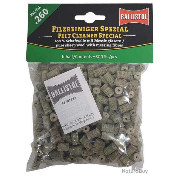 Tampon de nettoyage BALLISTOL Feutre Classique Cal. 260 - 300 Pcs