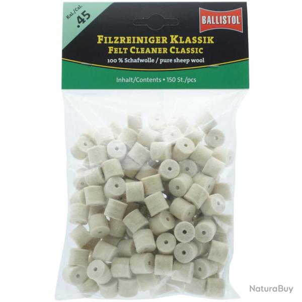 Tampon de nettoyage BALLISTOL Feutre Classique Cal. 45 - 150 Pcs