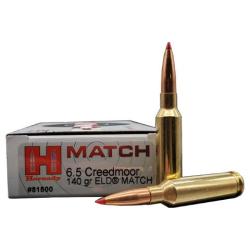 Cartouches HORNADY ELD MATCH - Cal: 6,5 CREEDMOOR - 140GRS - BOITE DE 20 UNIT&Eacute;S