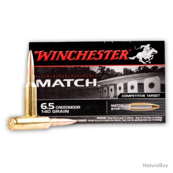 Cartouches WINCHESTER Calibre 6,5 CREEDMOOR 140grs MATCH - Boite de 20 units