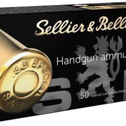 Cartouches SELLIER & BELLOT Calibre 38 Sp&eacute;cial 158grs FMJ - Boite de 50 unit&eacute;s