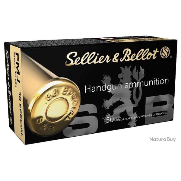 Cartouches SELLIER & BELLOT Calibre 38 Sp�cial 158grs FMJ - Boite de 50 unit�s