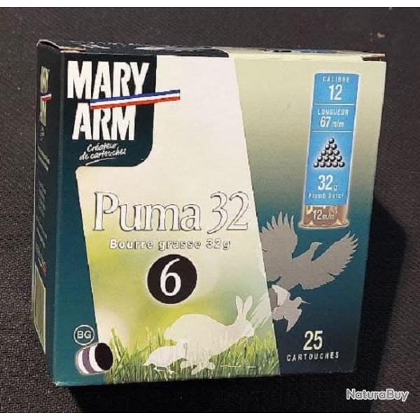 Cartouches MARY ARM PUMA 32 - Cal: 12/67 - 32gr - N�6 - BG - X25