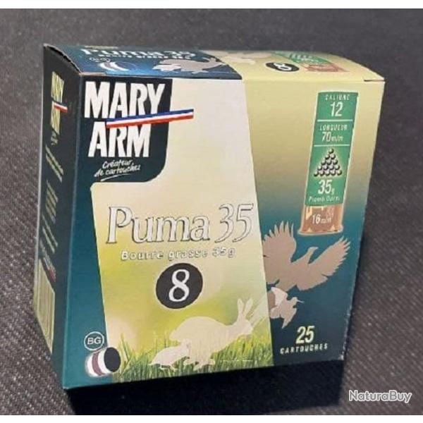 Cartouches MARY ARM PUMA 35 - Cal 12/70 35gr N�8 BG X25