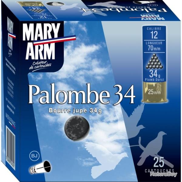 Cartouches MARY ARM PALOMBE 34 - Cal:12/70 - 34gr - N�7 - BJ - X25