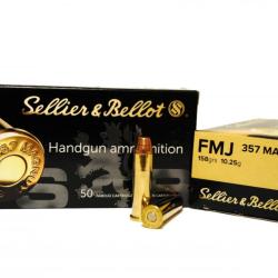 Cartouches SELLIER & BELLOT Calibre 357 MAGNUM 158grs FMJ - Boite de 50 unit&eacute;s