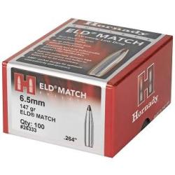 Ogives HORNADY ELD MATCH 6,5mm (.264") - 147grs - 26333 - Boite de 100 unit&eacute;s