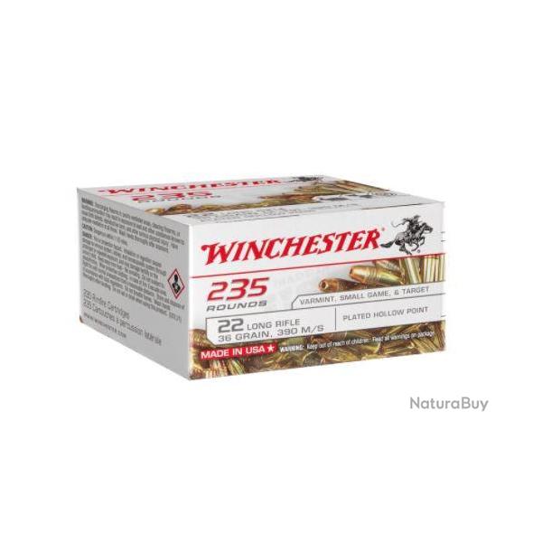WINCHESTER Cartouches 22 LR, SUPER-X, 36gr, LHP COPPER PLATED (boite de 235)
