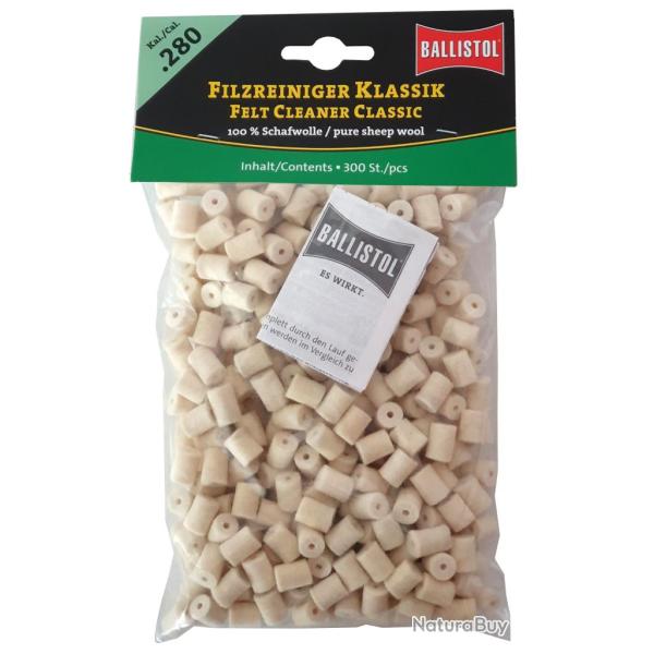 Tampon de nettoyage BALLISTOL Feutre Classique Cal. 280 - 300 Pcs