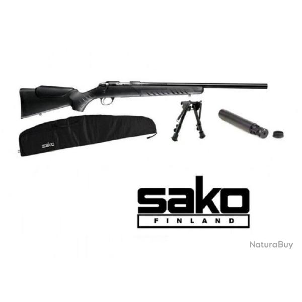 DESTOCKAGE - Pack Carabine Sako Quad heavy barrel synth�tique Cal.22lr filet�e