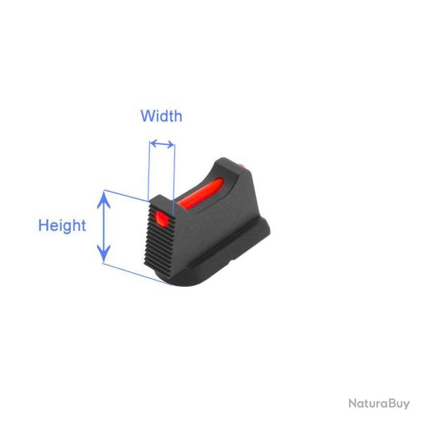 EEMANN TECH FRONT SIGHT (guidon) POUR CZ 75, CZ SHADOW 2, AVEC FIBRE OPTIQUE DE 1MM - Hauteur 9,5 mm