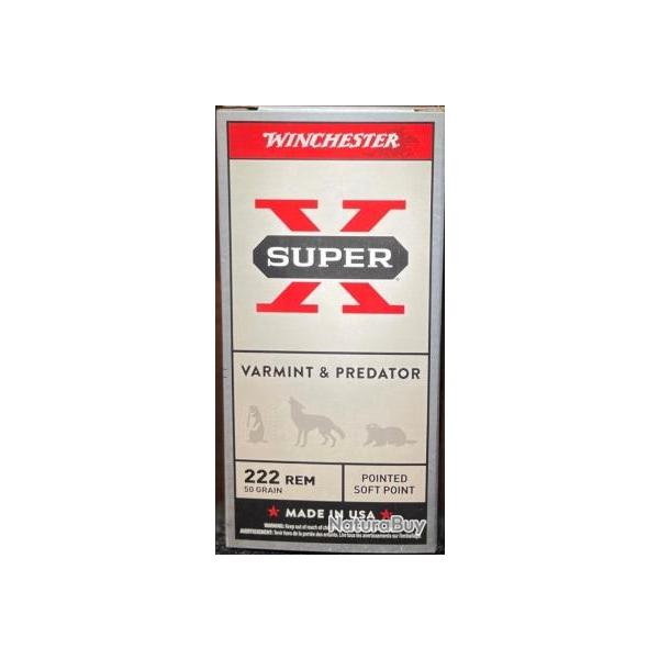 Cartouches WINCHESTER 222 Rem SP 50grs - Boite de 20 unit�s