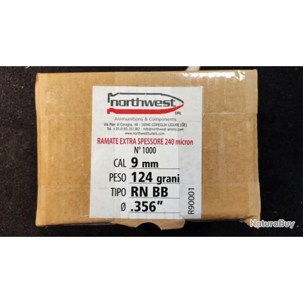 OGIVES NORTHWEST CAL. 9MM 124gr RN BB BOITES DE 1000