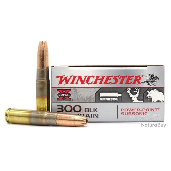 PROMO ! Cartouches WINCHESTER 300 AAC BLACKOUT SUBSONIC POWER POINT 200gr X20