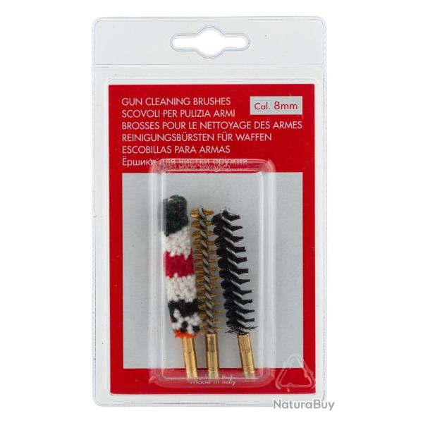 Set de 3 brosses STILCRIN - Laine/Nylon/Laiton Cal. 8mm - 1/8"
