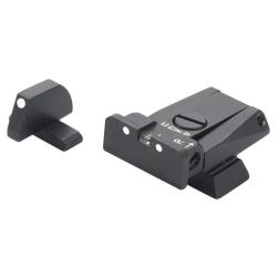HAUSSE + GUIDON LPA POUR H&K USP 40 S&W, USP 45 - 3 POINTS BLANCS