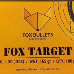 Ogives Sans Plomb Monolithiques FOX TARGET cal.308 (7.62mm) 165gr - Boite de 100 unit&eacute;s