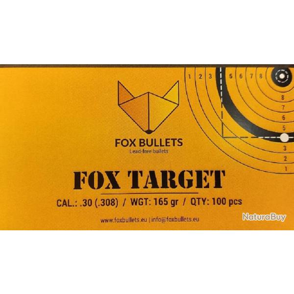 Ogives Sans Plomb Monolithiques FOX TARGET cal.308 (7.62mm) 165gr - Boite de 100 unit�s