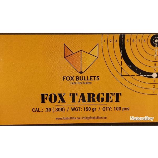 Ogives Sans Plomb Monolithiques FOX TARGET cal.308 (7.62mm) 150gr - Boite de 100 unit�s