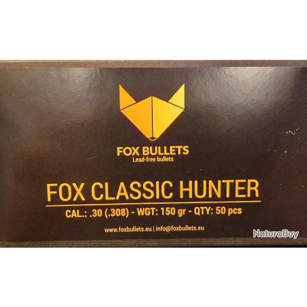 Ogives Sans Plomb Monolithiques FOX CLASSIC HUNTER cal.308 (7.62mm) 150gr - Boite de 50 unit�s
