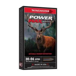 Cartouches WINCHESTER POWER MAX BONDED - 30-06 SPRG - 180GR - X20