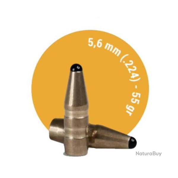 Ogives Sans Plomb Monolithiques FOX CLASSIC HUNTER cal.5,6mm (.224) 55gr - Boite de 50 unit�s