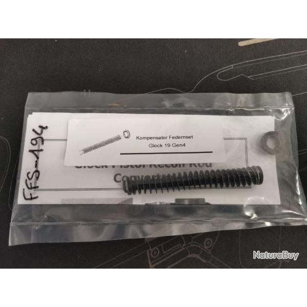 Ressort + bague d'adaptation pour utilisation d'un compensateur / Glock 19 Gen 4