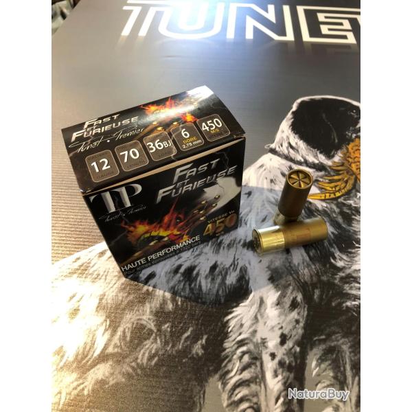 Cartouches TUNET haute performance FAST ET FURIEUSE. 12/70 36gr- Pb n�6