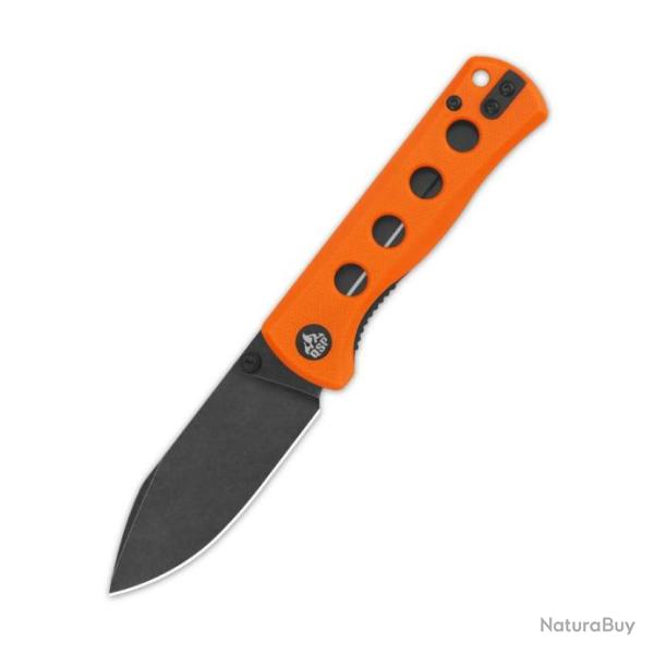 Couteau QSP Canary Orange Folder Lame Acier 14C28N Blackwash Manche G10 IKBS Linerlock Clip QS150B2