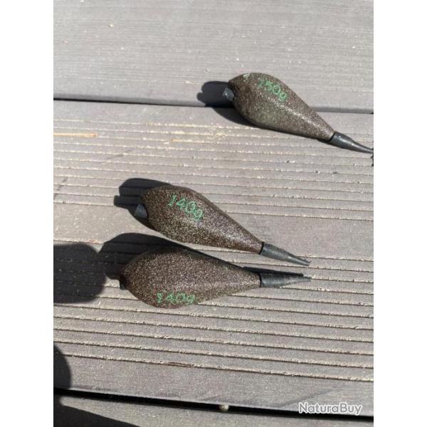 plomb a carpe poire sur fils 140G