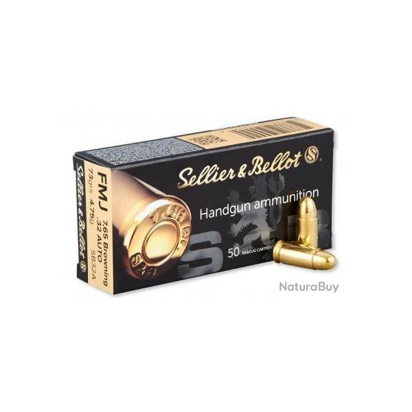 MUNITIONS SELLIER BELLOT cal.32 ACP (7.65) 73GR FMJ par 250