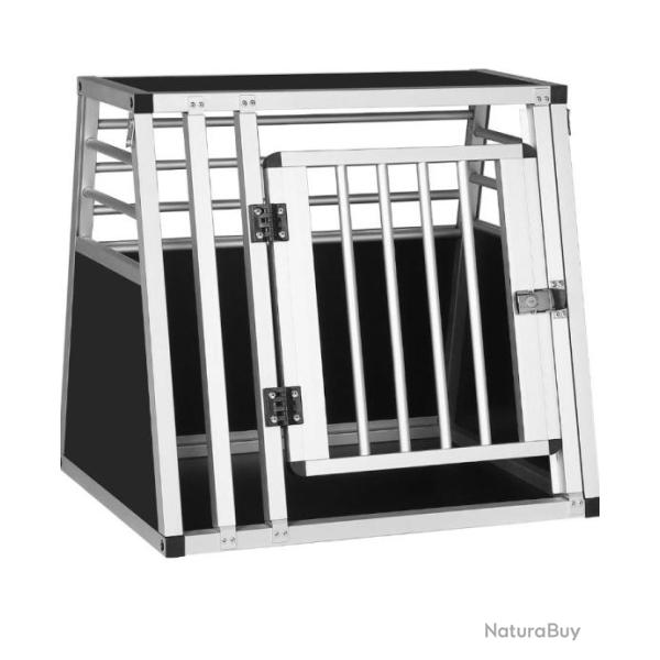 Caisse de Voyage en Aluminium Box de Voiture pour Petits Chiens L60 x H55 x P50 cm