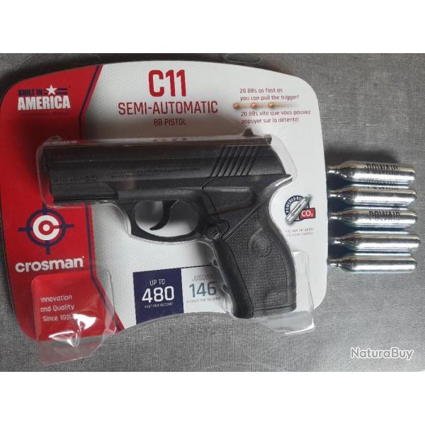 Pistolet Crosman 1911 BB � billes... + 5 Recharges.