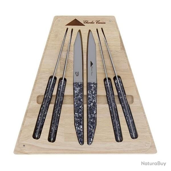 CHC.T6M Coffret 6 couteaux table Charles Canon manche moules