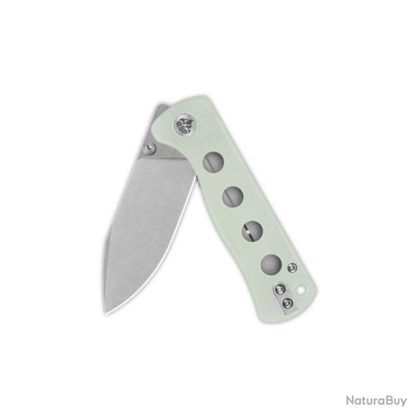 Couteau QSP Canary Jade Folder Lame Acier 14C28N Stonewash Manche G10 IKBS Linerlock Clip QS150E1