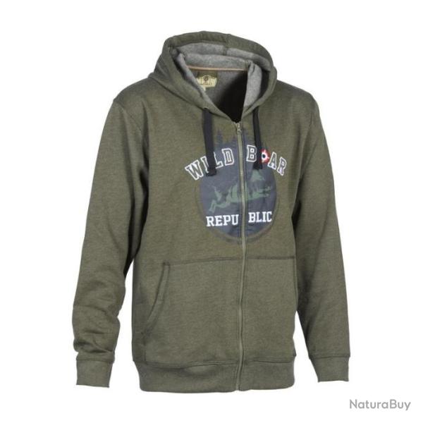 Sweat Zipp� � capuche Percussion Wild Boar Republic - TAILLE S
