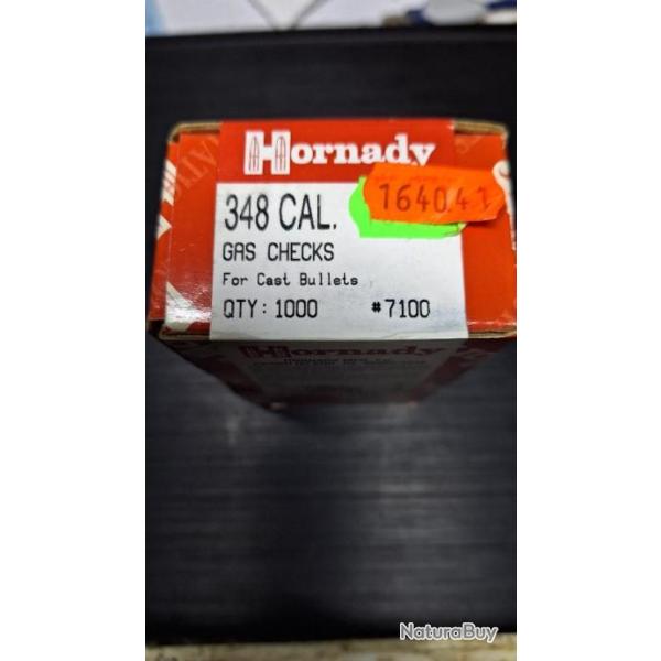 gas check hornady 348 boite neuve de 1000 vendu par poudrenoirepro