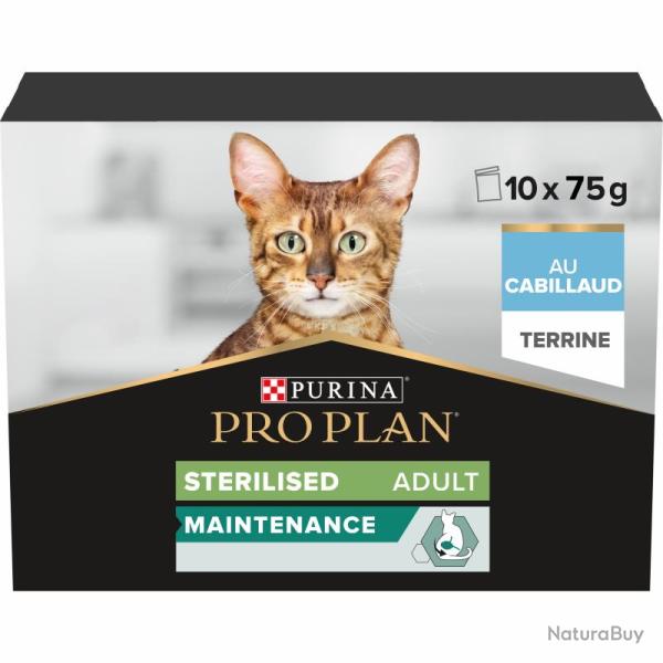 PROPLAN CAT STERILISED TERRINE CABILLAUD 10X75GR