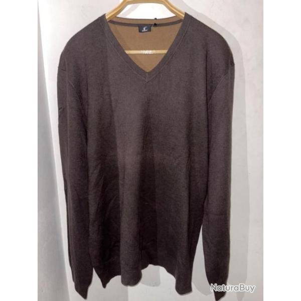 Pull de chasse pas cher avec l�ger d�faut STAGUNT mallard turkish coffe T.4XL
