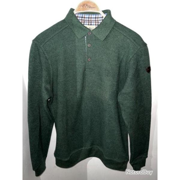 Pull de chasse pas cher avec l�ger d�faut LOVERGREEN vert