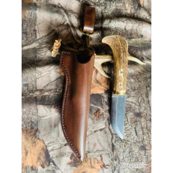 couteau de chasse artisanal bois de cerf /2