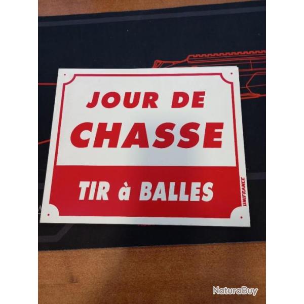 Panneau jour de chasse tir � balles en alu