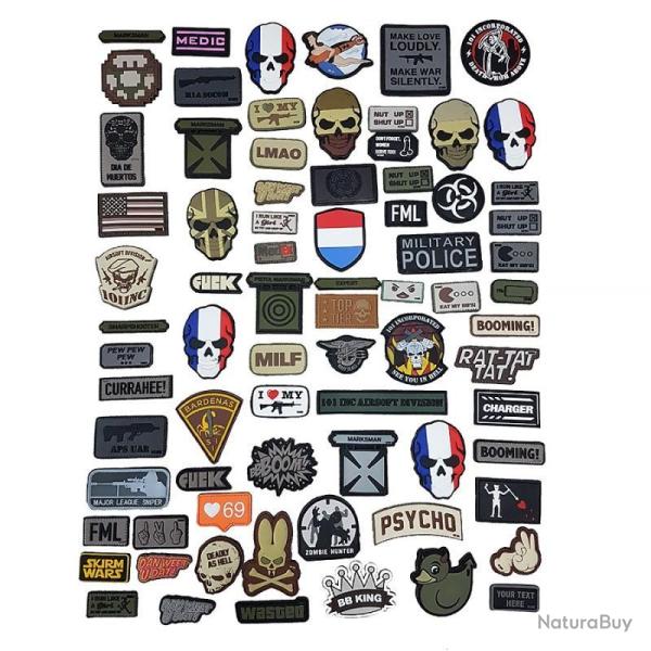 Patchs 3D PVC, set de 75 pi�ces